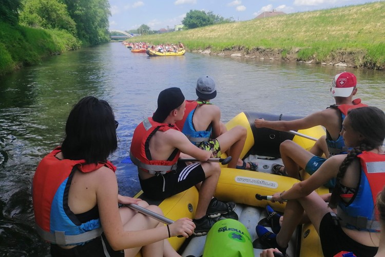 školní výlet řeka Morava Leština