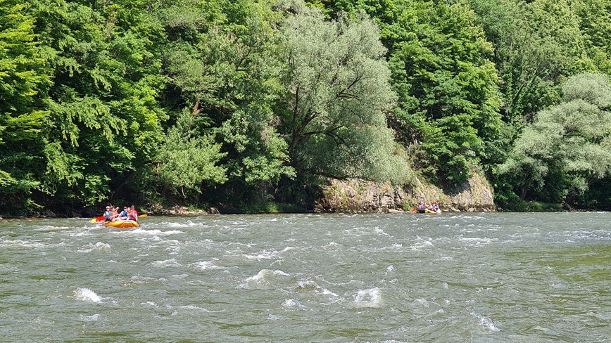 školní výlet řeka Váh peřeje